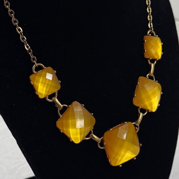 Gorgeous Butterscotch Faceted Acrylic Necklace - Picture 5 of 6